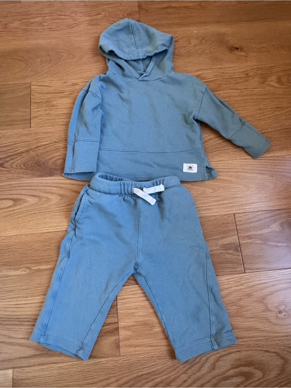 Kids Cozy Hoodie & Jogger Set in Dusty Blue